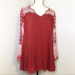 Free People red handkerchief boho dress